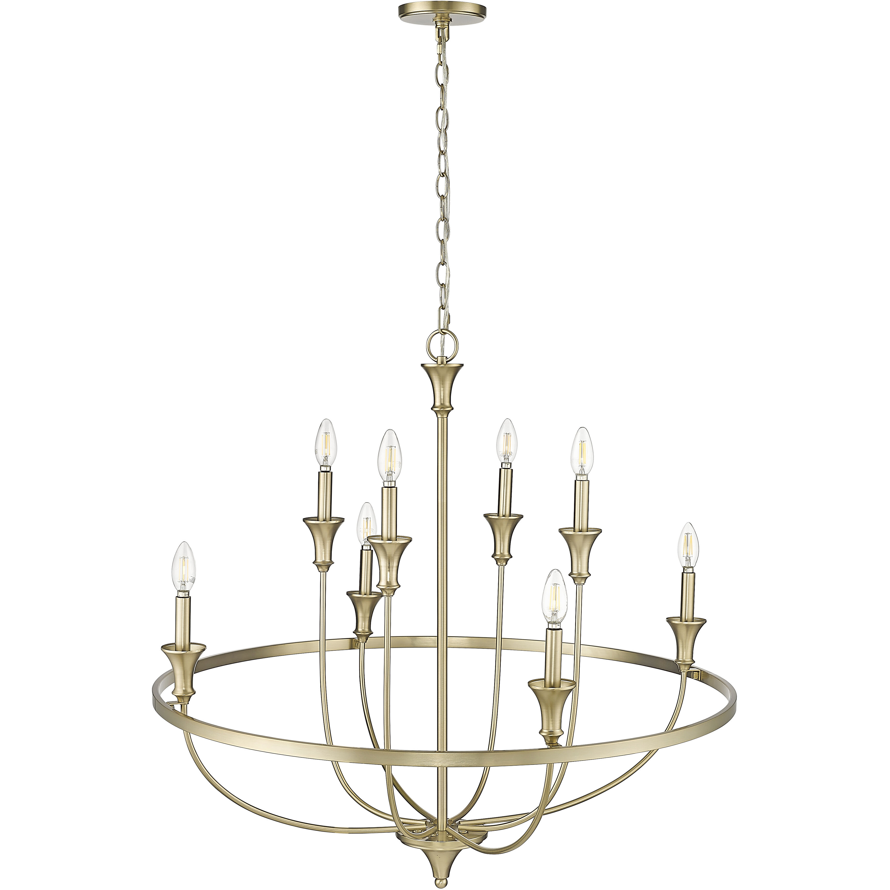 Emery 8 Light 33.5 inch Modern Gold Chandelier Ceiling Light